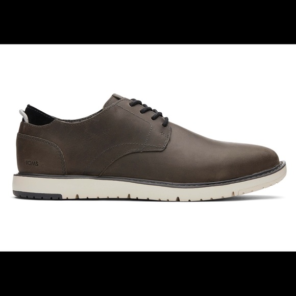 Toms Shoes | Toms Charcoal Leather Mens Oxford Navi Dress Shoes Sz. 10 | Color: Gray/White | Size: 10 | Aml622's Closet